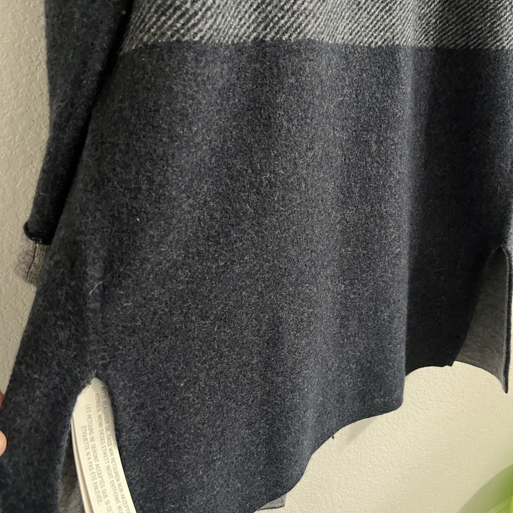 NWT POETRY FUNNEL-NECK COAT BOILED WOOL US SIZE 14 XXL NAVY & WHITE Long Sweater - Picture 10 of 16